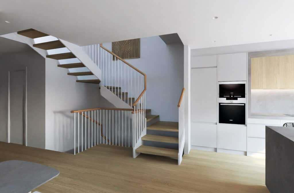 Escaleras de Chalets Adosados de obra nueva en Arroyo de la Encomienda. A la venta por IGD Royal Home, Inmobiliaria en Valladolid